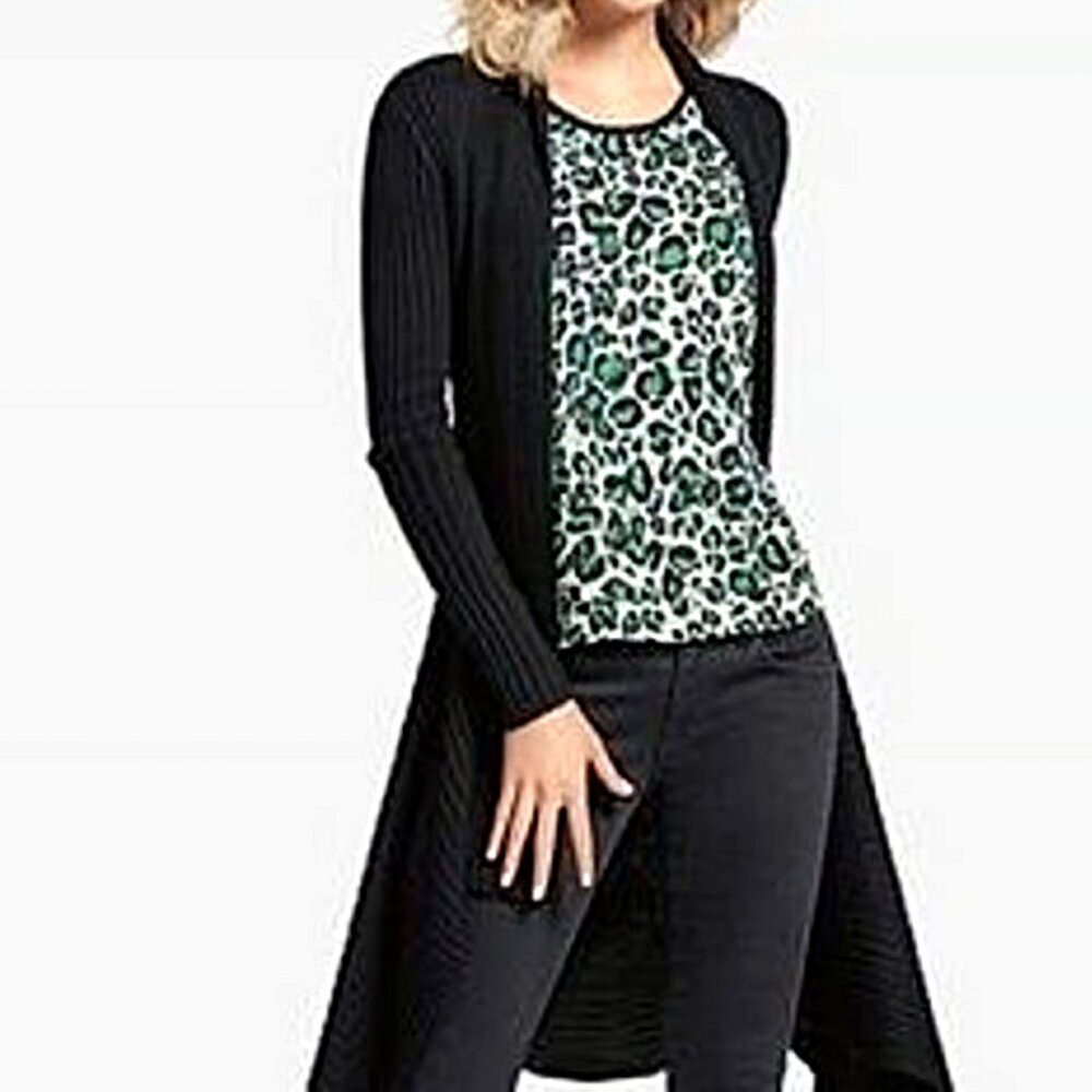 Cabi Green Black Cheetah Print tank top blouse size M